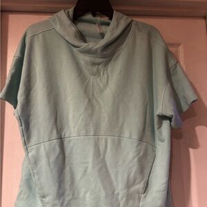 Fabletics Light Blue Short Sleeve Hoodie